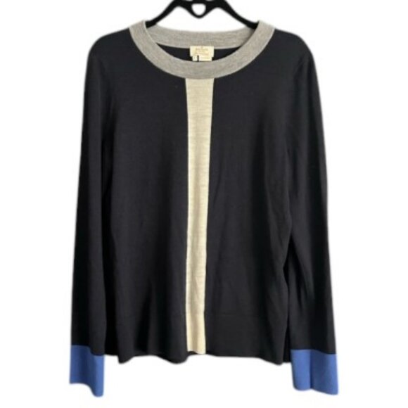Kate Spade black with grey lined pullover size L - Picture 1 of 4